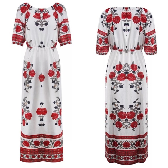 🌺SALE🌺FLORAL OFF THE SHOULDER MAXI DRESS- NEW🌺 - Picture 3 of 8